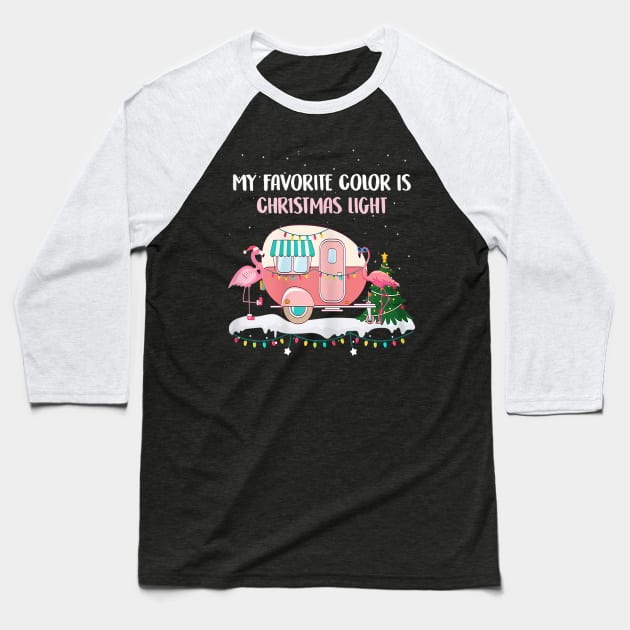 my favorite color is christmas lights Baseball T-Shirt by Barnard